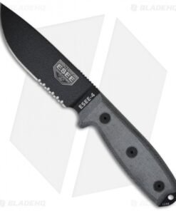 ESEE Knives ESEE-4S-MB Fixed Blade Knife w/ MOLLE Back (4.5" Black Serr)