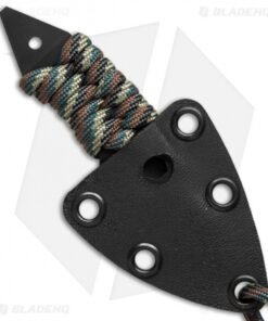 Alternative view of Florian Tanto Fixed Blade Neck Knife Camo Paracord (1.875" Black)