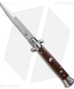 Frank B 9" Italian Stiletto Automatic Snakewood w/ Filework (4" Polish Bayo)