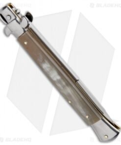 Alternative view of Frank B 11" Italian Stiletto Bayo Automatic Knife Honey Horn (5" Satin)