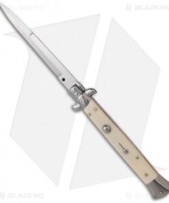 Frank B 11" Italian Stiletto Bayo Automatic Knife Sim Ivory (5" Satin)