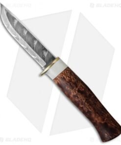Karesuando Kniven Beaver Fixed Blade Knife Curly Birch (3.875" Damascus)