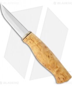 Kellam Knives Falcon Puukko Knife Curly Birch Fixed Blade (3" Satin Plain) KRF3