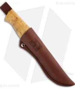 Alternative view of Kellam Knives Falcon Puukko Knife Curly Birch Fixed Blade (3" Satin Plain) KRF3