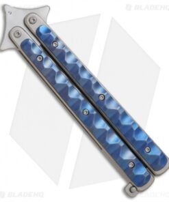 Alternative view of Les Voorhies Custom Knives Model 1 Balisong Butterfly Knife w/ Blue Titanium