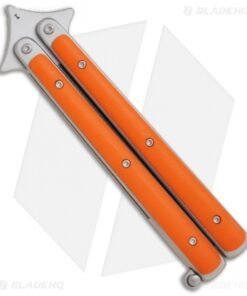 Alternative view of Les Voorhies Custom Knives Model 1 Balisong Butterfly Knife w/ Orange G-10