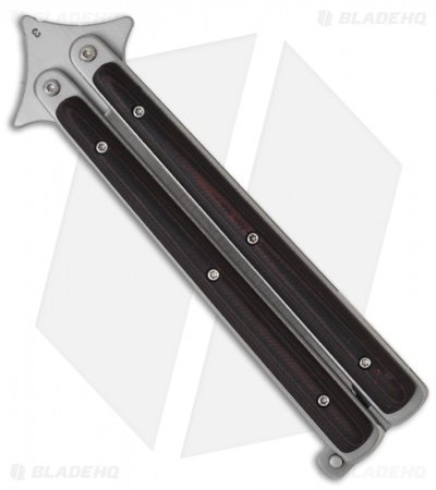 Les Voorhies Custom Knives Model 1 Balisong Butterfly Knife Red / Black G-10 - Image 2