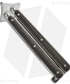 Alternative view of Les Voorhies Custom Model 1 Balisong Large Knife Lightning Strike Carbon Fiber
