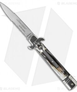 AKC Leverletto 7.5" Lever Lock Auto Italian Knife Brazilian (3.2" Satin Serr)
