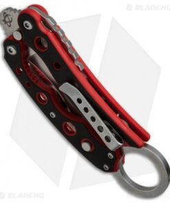 Alternative view of Mantis Vuja De Balisong Karambit Crossover Knife Black/Red G-10 (2" Satin)