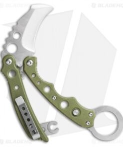 Alternative view of Mantis Vuja De Balisong Karambit Crossover Knife Green G-10 (2" Satin) MK-4G