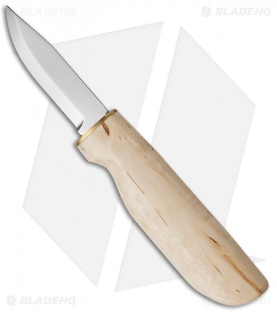 Marttiini Knives New Handy Curly Birch Fixed Blade Knife (3" Mirror) 511017