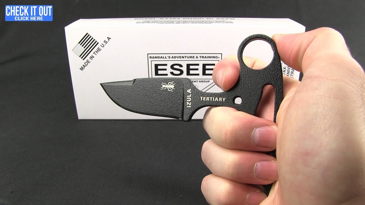 ESEE Knives Izula Tertiary Push Dagger Fixed Blade Knife Black G-10 (2.6" Black) - Image 3