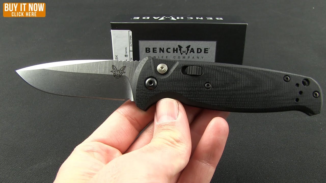 Benchmade CLA Automatic Knife Black G-10 (3.4" Black Serr) 4300SBK - Image 4