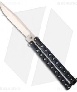 McAhron Custom Balisong Blue/Black G-10 Bowie Butterfly Knife (4.38" Satin)