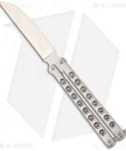 McAhron Custom Balisong Titanium Wharncliffe Butterfly Knife (4.38" Satin)