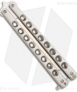 Alternative view of McAhron Custom Balisong Titanium Wharncliffe Butterfly Knife (4.38" Satin)