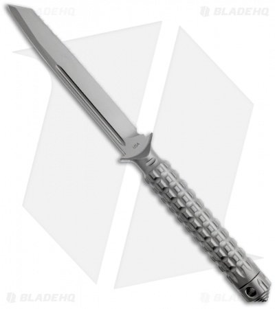 Microtech A.D.O. Tanto Knife T/E Fixed Blade (4.5" Bead Blast Full Serr) 117-9 - Image 2