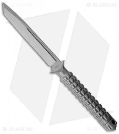 Microtech A.D.O. Tanto Knife T/E Fixed Blade (4.5" Bead Blast Plain) 117-7