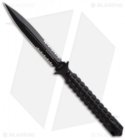 Microtech A.D.O. Knife Fixed Blade Dagger (4.5" Black Serr) 115-2