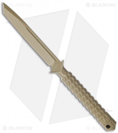 Microtech A.D.O. Tanto Knife T/E Fixed Blade (4.5" Tan) 117-1TA