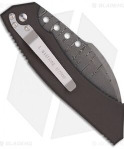 Alternative view of Marfione Custom Microtech Hawk Automatic Knife Abalone Button (Damascus) 1/2000