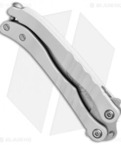 Alternative view of Microtech Metalmark Silver Aluminum Balisong Butterfly Knife (3.875" Black)