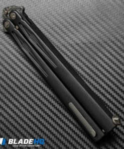 Alternative view of Marfione Custom Tachyon III Balisong Knife DLC Titanium (4.5" Damascus)