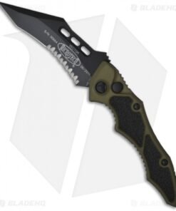 Microtech Vector Green Automatic Knife (3.95" Black Serr) 132-2GR