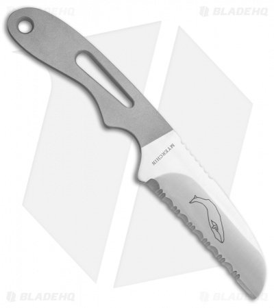 Myerchin Safety Dive Fixed Blade Knife Stainless Steel (3.5" Satin Serr) - Image 2
