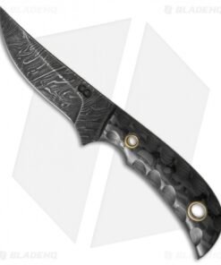 Olamic Cutlery Persian Neck Knife Scalloped Carbon Fiber (2.25" Damascus)