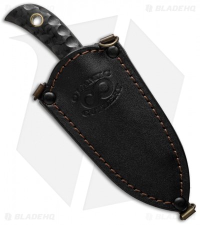 Olamic Cutlery Persian Neck Knife Scalloped Carbon Fiber (2.25" Damascus) - Image 2