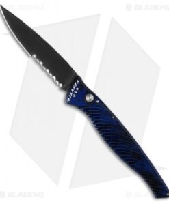 Piranha DNA Automatic Knife Blue Marble Tactical (3.25" Black Serr)