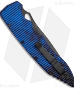 Alternative view of Piranha Predator Blue Tactical Automatic Knife (4.1" Black Serr)