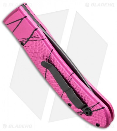 Piranha Toxin Automatic Knife Pink (3.75" Black Serr) - Image 2