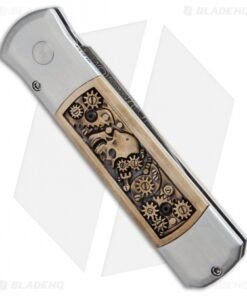 Alternative view of Pro-Tech Godson Steampunk Custom Automatic Knife Bronze (3.15" Damascus)