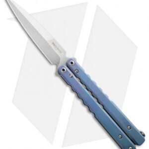 Protech FlyFather Balisong Butterfly Knife Blue Fade w/ Clip (Stonewash)