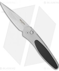 Protech Newport Silver Automatic Knife Carbon Fiber (3" Stonewash) 3410