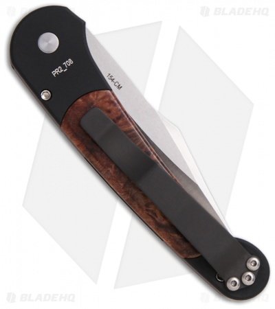 Pro-Tech Monaco Automatic Knife w/ Maple Burl Inlays (3.4" Satin Plain) 506 - Image 2