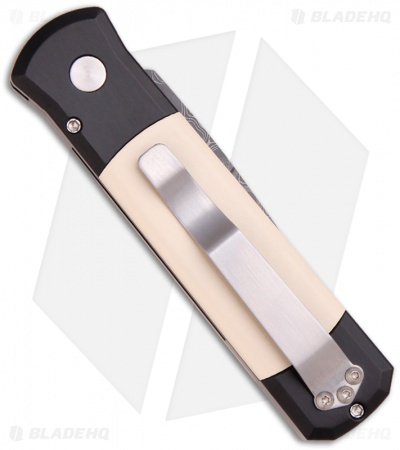 Limited Pro-Tech Godson 751-D Ivory Micarta (Damascus) - Image 2