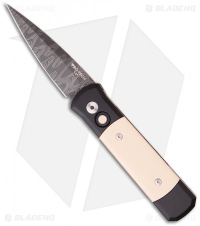 Limited Pro-Tech Godson 751-D Ivory Micarta (Damascus)