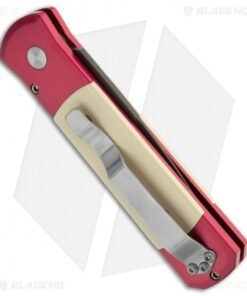 Alternative view of Protech Godson Automatic Knife Red w/ Ivory Micarta (3.15" Satin Plain) 751-RED