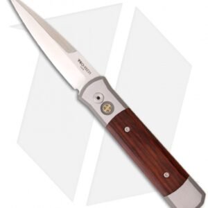 Protech Custom Steel Godfather Knife w/ Cocobolo (4" Satin Plain) 947-C