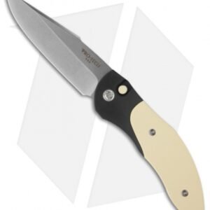 Protech Elishewitz Doru Automatic Knife Tuxedo w/Ivory Micarta (3.5" Plain) 2051