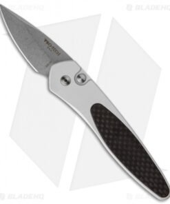 Pro-Tech Half-Breed Silver Automatic Knife Carbon Fiber (1.95" Stonewash) 3610