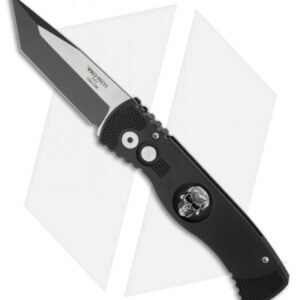 Protech TR-1 Skull #1 Tactical Response Tanto Automatic Knife (3" Black)