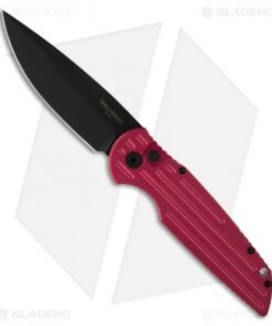 Protech Tactical Response TR-3 D2 Red Automatic Knife w/ Grooves (3.5" Plain)