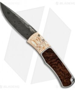 Pro-Tech Magic "Whiskers" Custom SS Knife Desert Ironwood/Mokume (Damascus) BR-1