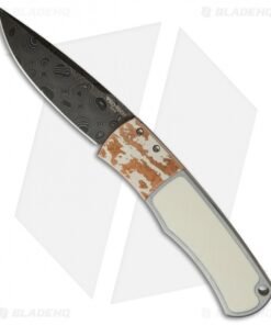 Pro-Tech Magic "Whiskers" Custom SS Automatic Knife Ivory/Mokume (Damascus) BR-1