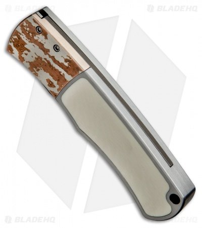 Pro-Tech Magic "Whiskers" Custom SS Automatic Knife Ivory/Mokume (Damascus) BR-1 - Image 2